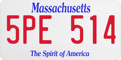 MA license plate 5PE514