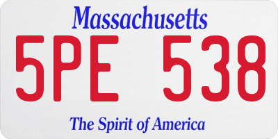 MA license plate 5PE538