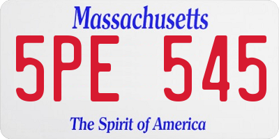 MA license plate 5PE545