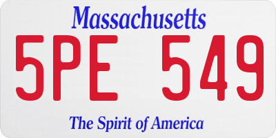 MA license plate 5PE549