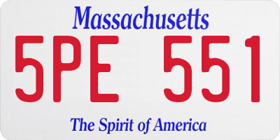 MA license plate 5PE551