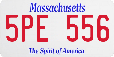 MA license plate 5PE556