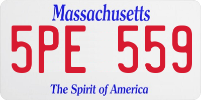 MA license plate 5PE559
