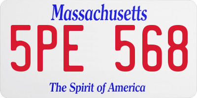 MA license plate 5PE568