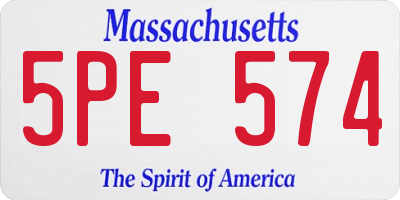 MA license plate 5PE574