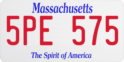 MA license plate 5PE575