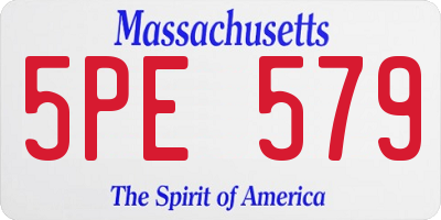 MA license plate 5PE579