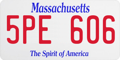 MA license plate 5PE606