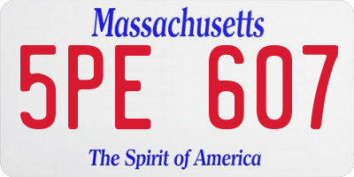 MA license plate 5PE607