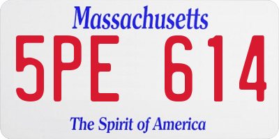 MA license plate 5PE614
