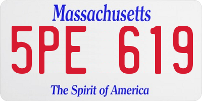 MA license plate 5PE619