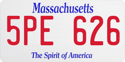 MA license plate 5PE626
