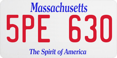 MA license plate 5PE630