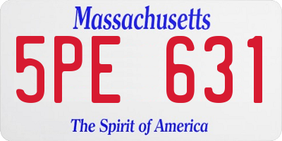 MA license plate 5PE631