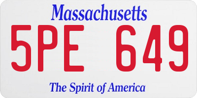 MA license plate 5PE649