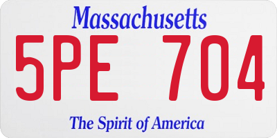MA license plate 5PE704