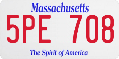 MA license plate 5PE708