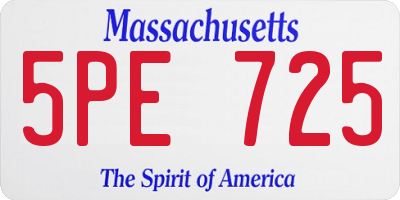 MA license plate 5PE725
