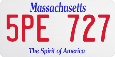 MA license plate 5PE727