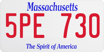 MA license plate 5PE730