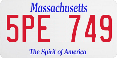 MA license plate 5PE749
