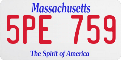 MA license plate 5PE759