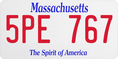 MA license plate 5PE767