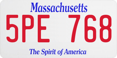 MA license plate 5PE768