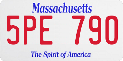 MA license plate 5PE790