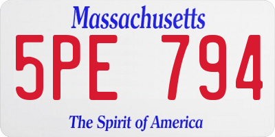 MA license plate 5PE794