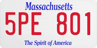 MA license plate 5PE801