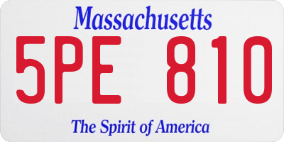 MA license plate 5PE810