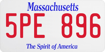 MA license plate 5PE896