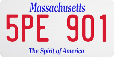 MA license plate 5PE901