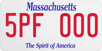 MA license plate 5PF000