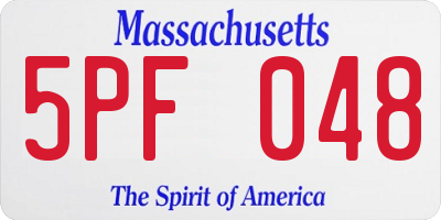 MA license plate 5PF048