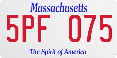 MA license plate 5PF075