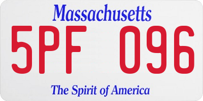 MA license plate 5PF096