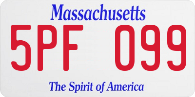 MA license plate 5PF099