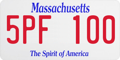 MA license plate 5PF100