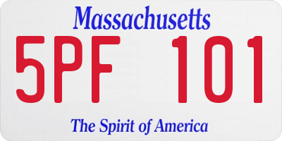 MA license plate 5PF101