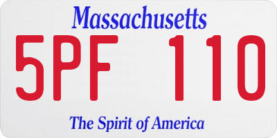 MA license plate 5PF110