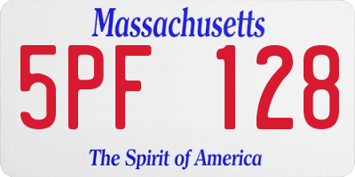 MA license plate 5PF128
