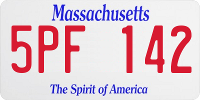 MA license plate 5PF142