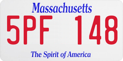 MA license plate 5PF148