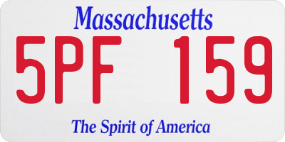 MA license plate 5PF159