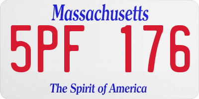 MA license plate 5PF176