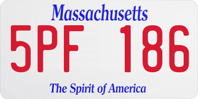 MA license plate 5PF186