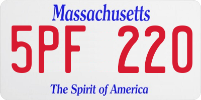 MA license plate 5PF220