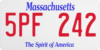 MA license plate 5PF242